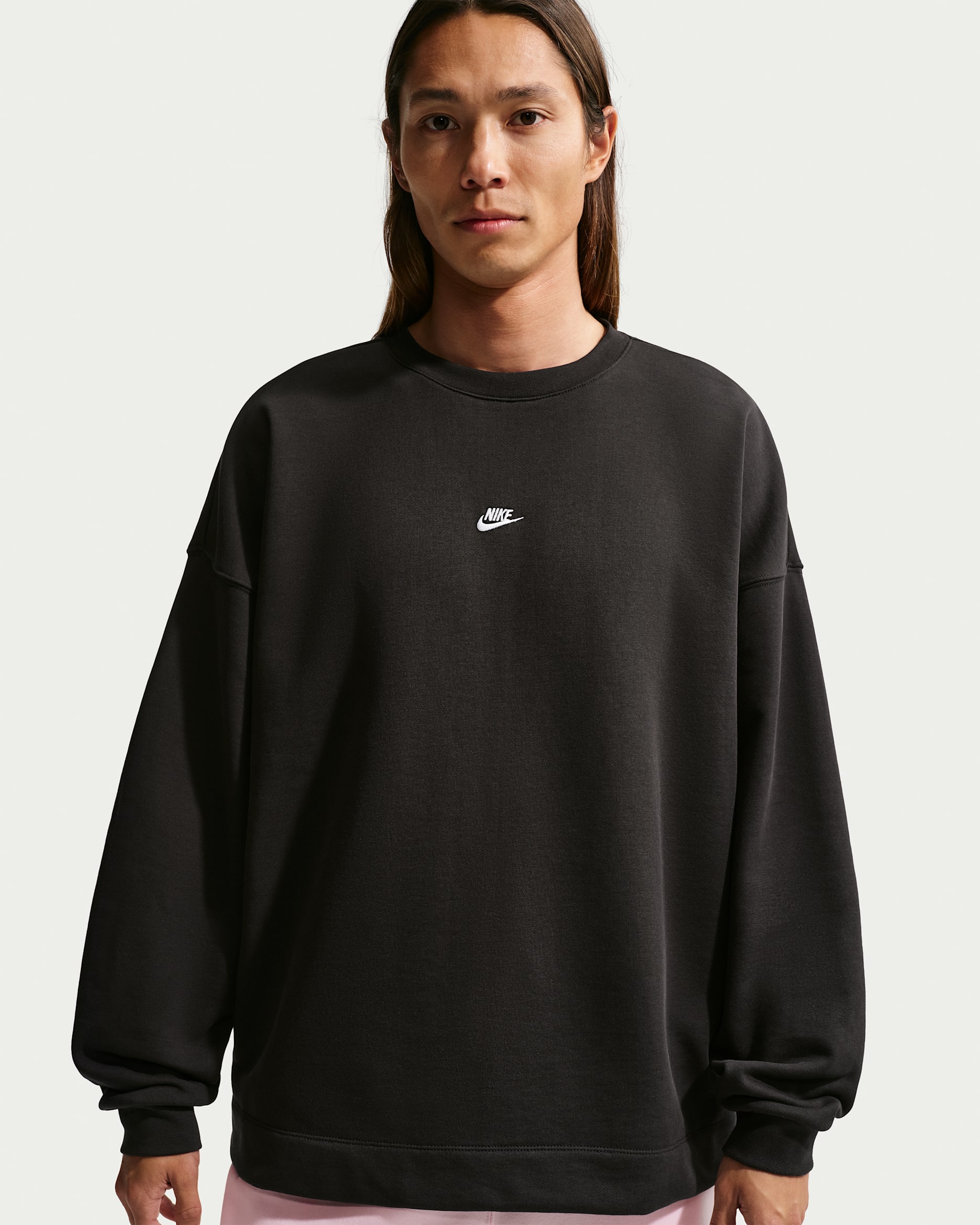 s*u様 Optstuff CREWNECK SWEAT SHIRT 黒M オプ Nike Sportswear Club Men's Oversized French-Terry Crew-Neck